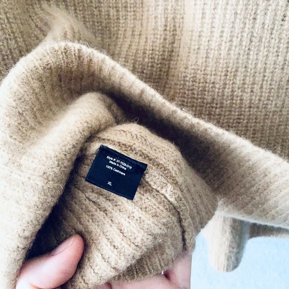 Jenni Kayne Cashmere Sweater Womens XL Beige Fisherman Knit Pullover - Picture 8 of 13